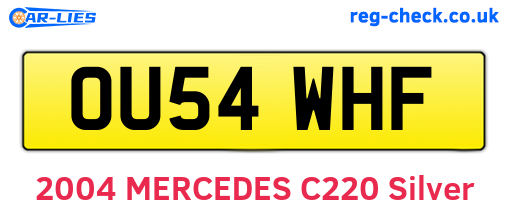 OU54WHF are the vehicle registration plates.