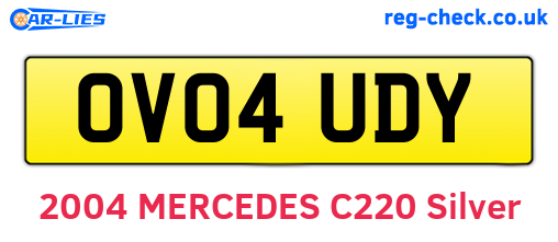 OV04UDY are the vehicle registration plates.