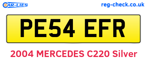 PE54EFR are the vehicle registration plates.