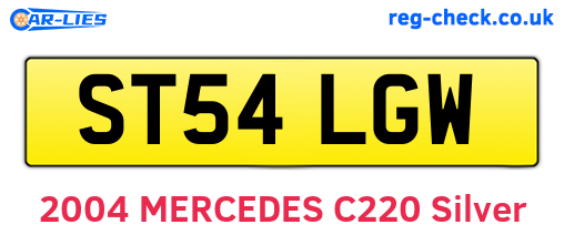 ST54LGW are the vehicle registration plates.
