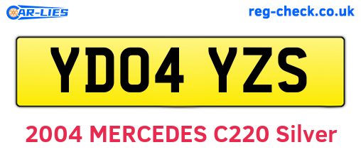 YD04YZS are the vehicle registration plates.