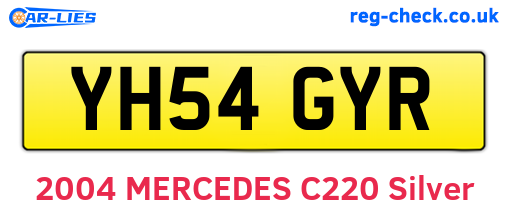 YH54GYR are the vehicle registration plates.