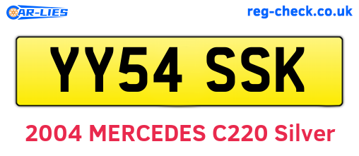 YY54SSK are the vehicle registration plates.