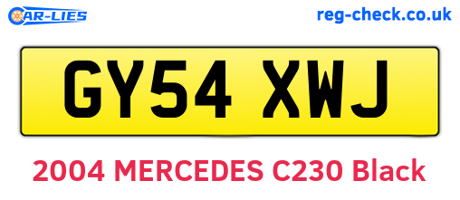 GY54XWJ are the vehicle registration plates.