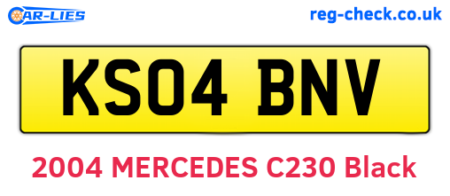 KS04BNV are the vehicle registration plates.