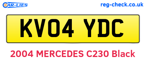 KV04YDC are the vehicle registration plates.