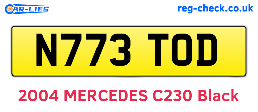 N773TOD are the vehicle registration plates.