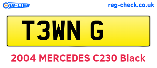 T3WNG are the vehicle registration plates.