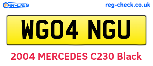 WG04NGU are the vehicle registration plates.