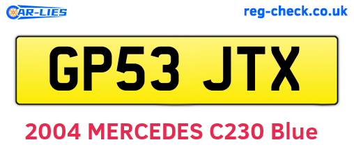 GP53JTX are the vehicle registration plates.