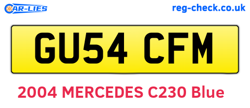 GU54CFM are the vehicle registration plates.
