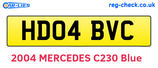 HD04BVC are the vehicle registration plates.