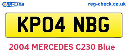 KP04NBG are the vehicle registration plates.