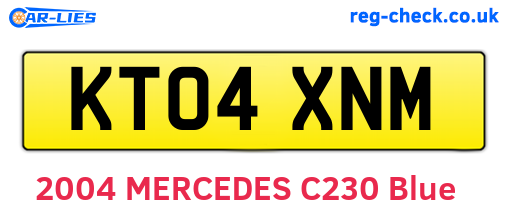 KT04XNM are the vehicle registration plates.