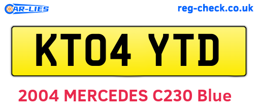 KT04YTD are the vehicle registration plates.