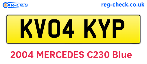 KV04KYP are the vehicle registration plates.