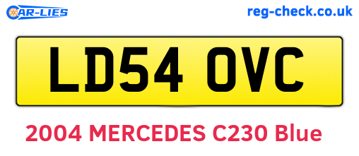 LD54OVC are the vehicle registration plates.