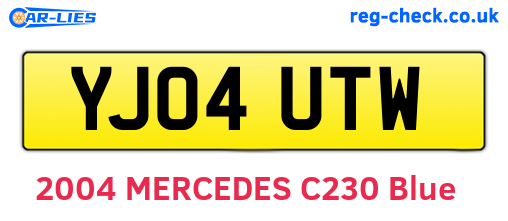YJ04UTW are the vehicle registration plates.