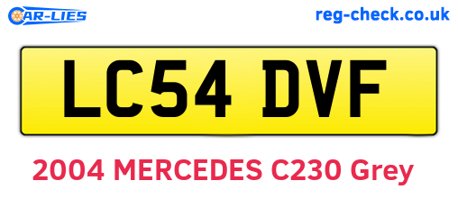 LC54DVF are the vehicle registration plates.