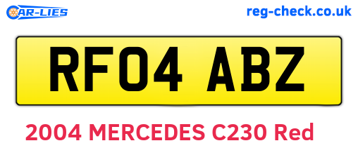 RF04ABZ are the vehicle registration plates.