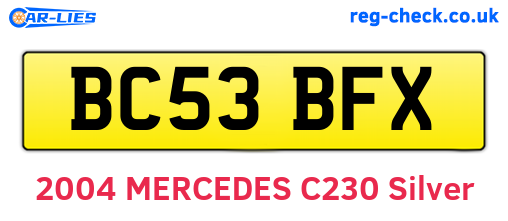 BC53BFX are the vehicle registration plates.