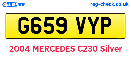 G659VYP are the vehicle registration plates.