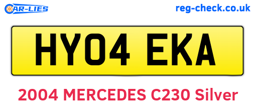 HY04EKA are the vehicle registration plates.