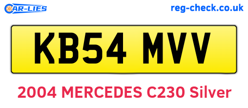 KB54MVV are the vehicle registration plates.