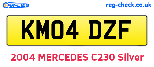 KM04DZF are the vehicle registration plates.