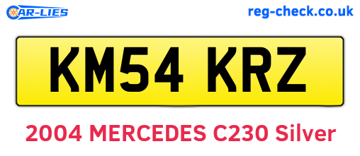 KM54KRZ are the vehicle registration plates.