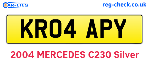 KR04APY are the vehicle registration plates.