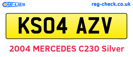 KS04AZV are the vehicle registration plates.