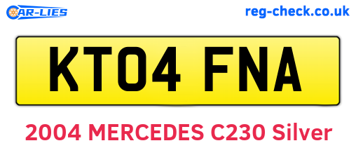 KT04FNA are the vehicle registration plates.
