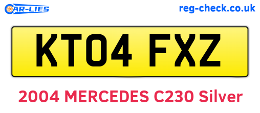 KT04FXZ are the vehicle registration plates.