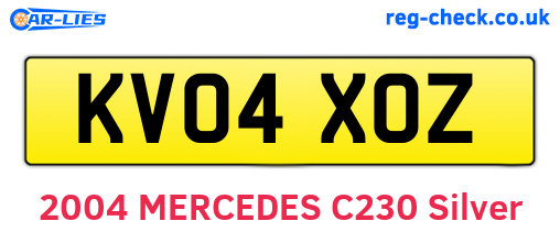 KV04XOZ are the vehicle registration plates.