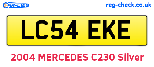LC54EKE are the vehicle registration plates.