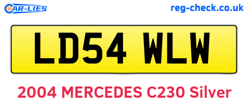 LD54WLW are the vehicle registration plates.