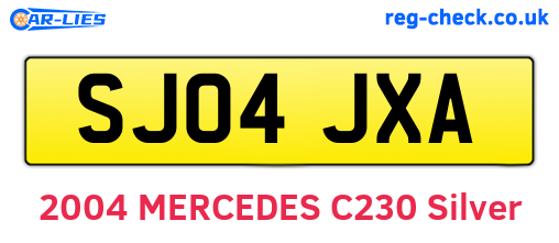 SJ04JXA are the vehicle registration plates.
