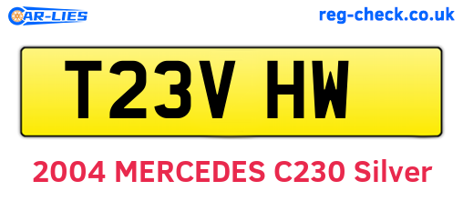 T23VHW are the vehicle registration plates.
