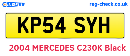 KP54SYH are the vehicle registration plates.