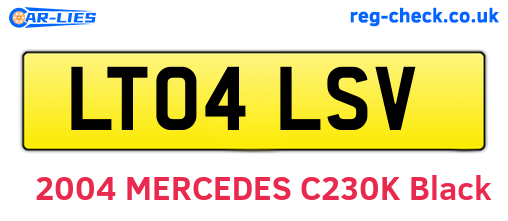 LT04LSV are the vehicle registration plates.