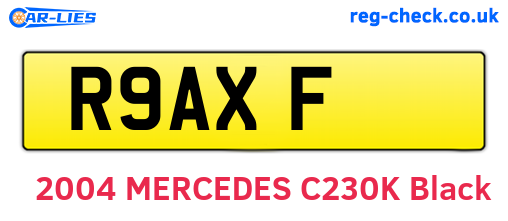 R9AXF are the vehicle registration plates.