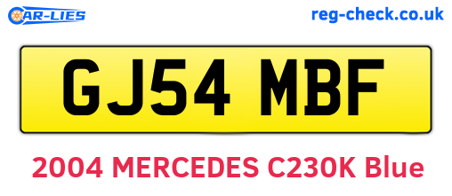 GJ54MBF are the vehicle registration plates.