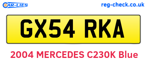 GX54RKA are the vehicle registration plates.