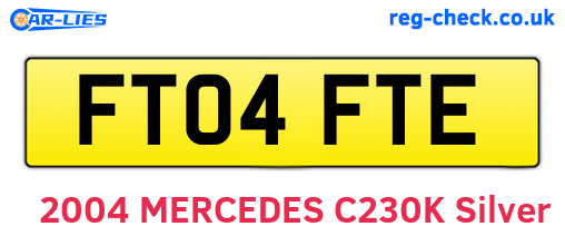 FT04FTE are the vehicle registration plates.