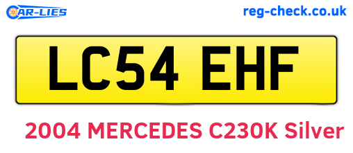 LC54EHF are the vehicle registration plates.