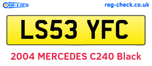 LS53YFC are the vehicle registration plates.