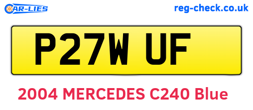 P27WUF are the vehicle registration plates.