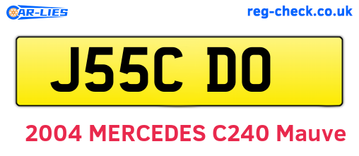 J55CDO are the vehicle registration plates.