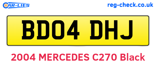 BD04DHJ are the vehicle registration plates.